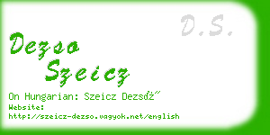 dezso szeicz business card